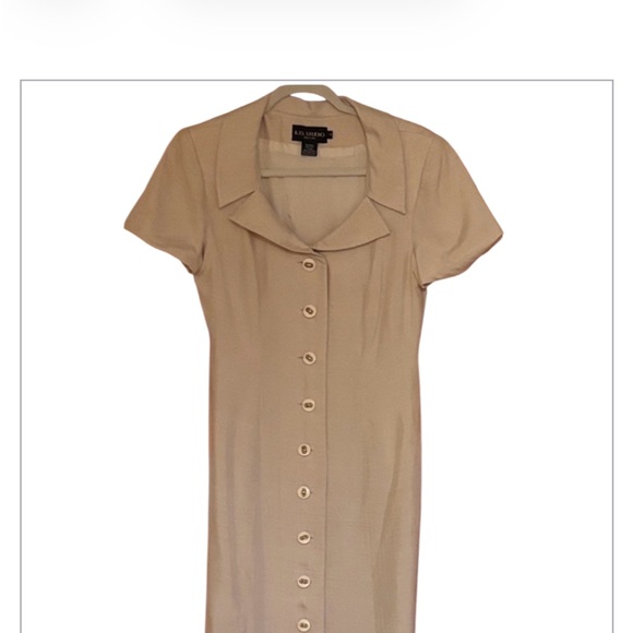 Vintage 80s silk midi shirt dress Sz 6 Sm / M - Picture 16 of 17